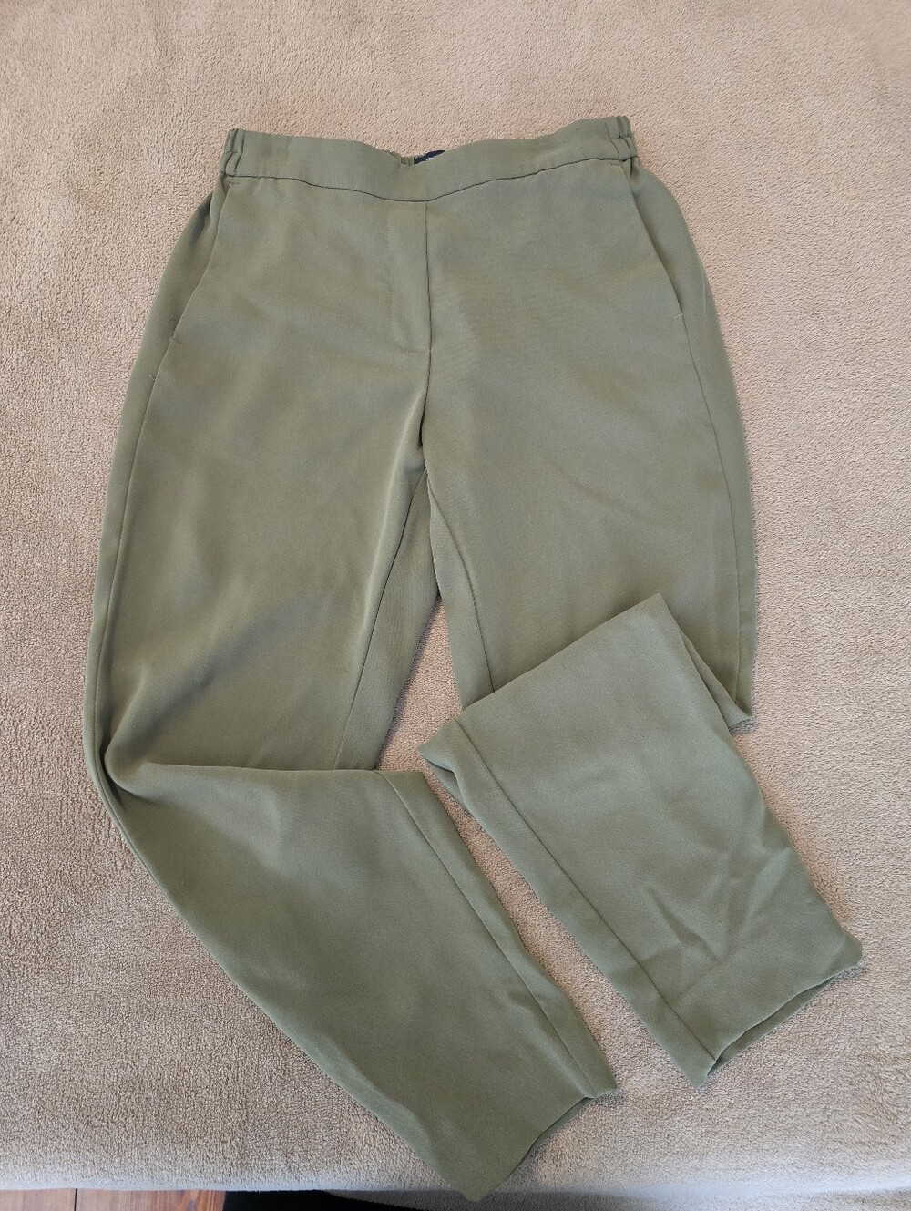 J. Crew Olive Green Elastic-Waist Trousers